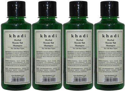 Khadi Pure Herbal Neem Sat Shampoo (Pack of 4)(840 ml)