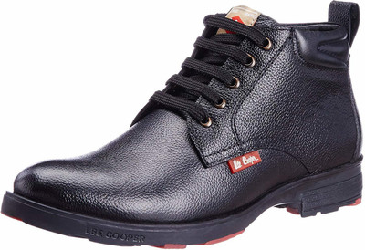 Lee Cooper Men S Black Lace Up Leather Classic Casual Shoes 9 Uk