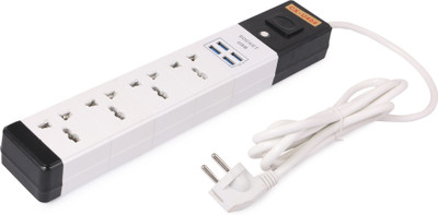 Instabuyz Smart 3 pin 4 Universal Socket & 4 USB Ports with 6 Feet Long Wire Extension Board 4  Socket Extension Boards(Multicolor, 1.8 m, With USB Port)