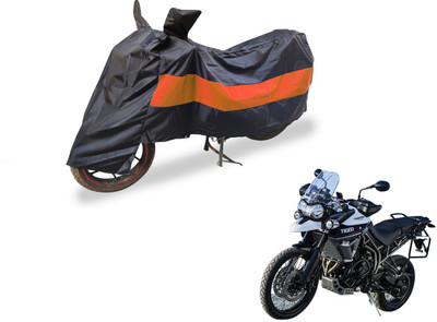 Amanzo Two Wheeler Cover for Triumph(Tiger 800 XCA, Black, Orange)
