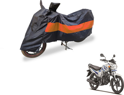 Auto Hub Two Wheeler Cover for Suzuki(Hayate, Black, Orange)