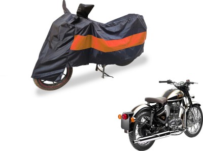 Flipkart SmartBuy Two Wheeler Cover for Royal Enfield(Classic Chrome, Black, Orange)