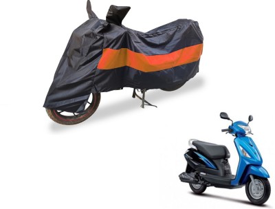 Amanzo Two Wheeler Cover for Suzuki(Zeus, Black, Orange)