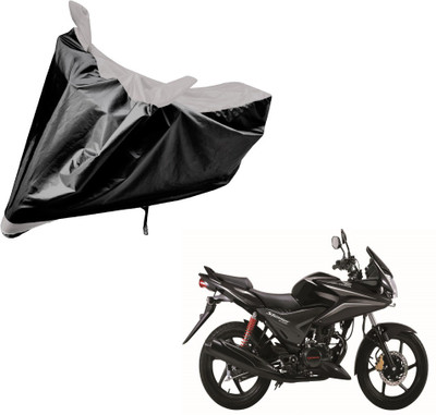 Auto Hub Two Wheeler Cover for Honda(CBF Stunner, Black, Silver)