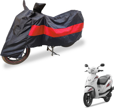 Auto Hub Two Wheeler Cover for TVS(Wego, Black, Red)