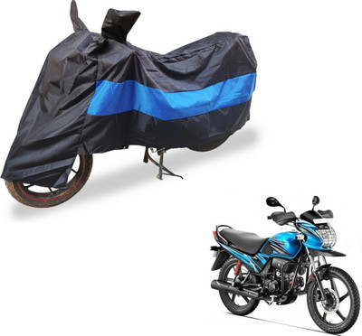 Auto Hub Two Wheeler Cover for Hero(Passion Pro, Black, Blue)