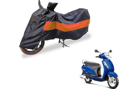 Auto Hub Two Wheeler Cover for Honda(Activa 125, Black, Orange)