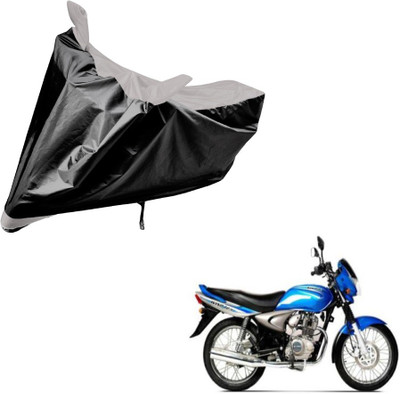Auto Hub Two Wheeler Cover for Bajaj(Black, Silver)