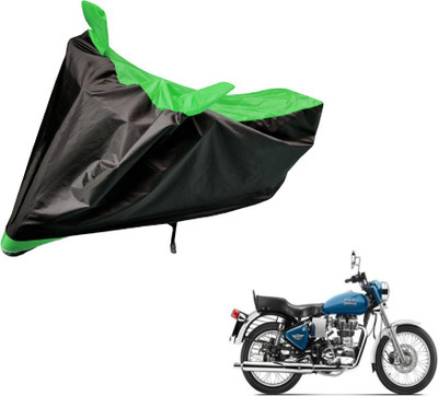 Auto Hub Two Wheeler Cover for Royal Enfield(Black, Green)