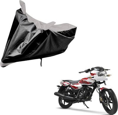 Auto Hub Two Wheeler Cover for TVS(Phoenix 125, Black, Silver)