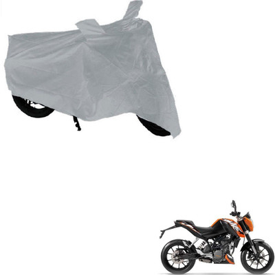 AuTO ADDiCT Waterproof Two Wheeler Cover for KTM(Duke 200, Silver)