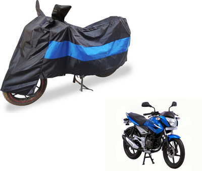 Auto Hub Two Wheeler Cover for Bajaj(XCD 125cc, Black, Blue)