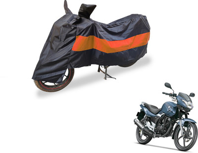 Auto Hub Two Wheeler Cover for Suzuki(GS 150R, Black, Orange)