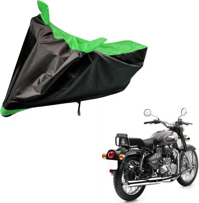 Amanzo Two Wheeler Cover for Royal Enfield(Bullet 500, Black, Green)