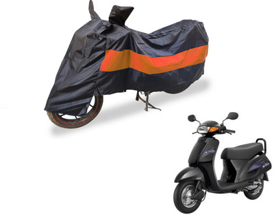 Amanzo Two Wheeler Cover for Honda(Activa, Black, Orange)