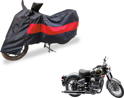 Auto Hub Two Wheeler Cover for Royal Enfield(Classic 500, Black, Red)