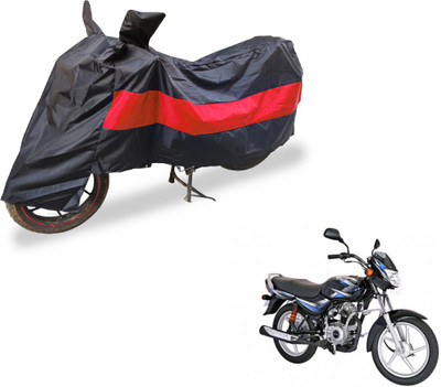 Auto Hub Two Wheeler Cover for Bajaj(CT100, Black, Red)
