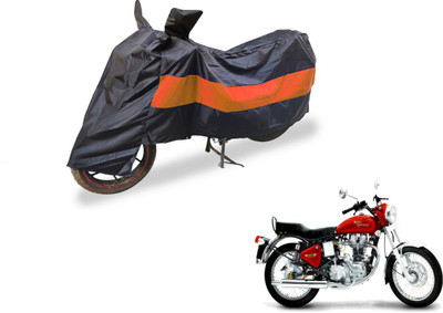 Auto Hub Two Wheeler Cover for Royal Enfield(Black, Orange)