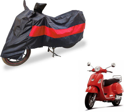Flipkart SmartBuy Two Wheeler Cover for Universal For Bike(Vespa LX, Black, Red)