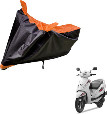 Auto Hub Two Wheeler Cover for TVS(Wego, Black, Orange)
