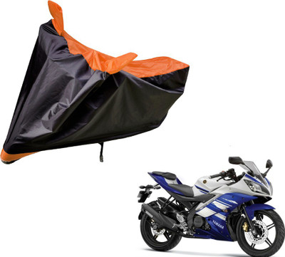 Auto Hub Two Wheeler Cover for Yamaha(R15, Black, Orange)