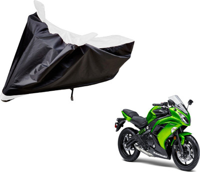 Amanzo Two Wheeler Cover for Kawasaki(Ninja, Black, White)