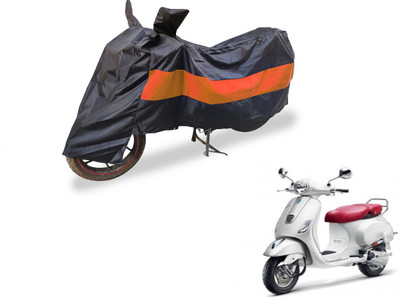 Amanzo Two Wheeler Cover for Piaggio(Vespa, Black, Orange)