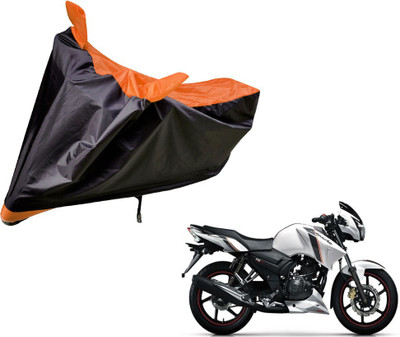 Auto Hub Two Wheeler Cover for TVS(Apache RTR 180, Black, Orange)