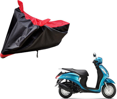 Amanzo Two Wheeler Cover for Yamaha(Fascino, Black, Red)