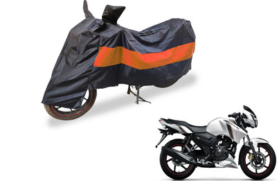 Auto Hub Two Wheeler Cover for TVS(Apache RTR 180, Black, Orange)
