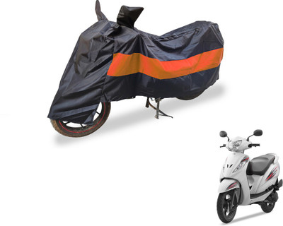 Auto Hub Two Wheeler Cover for TVS(Wego, Black, Orange)