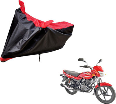 Auto Hub Two Wheeler Cover for Bajaj(Platina 100 DTS-i, Black, Red)