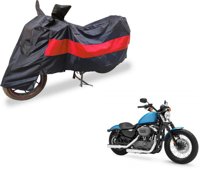 Auto Hub Two Wheeler Cover for Harley Davidson(XL 1200, Black, Red)