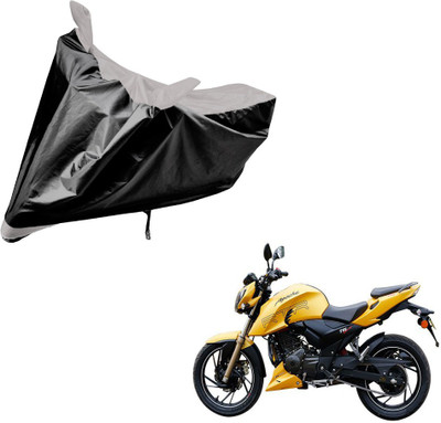 Auto Hub Two Wheeler Cover for TVS(Apache, Black, Silver)