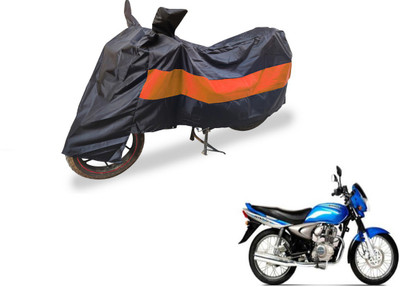 Auto Hub Two Wheeler Cover for Bajaj(Black, Orange)