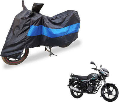 Amanzo Two Wheeler Cover for Bajaj(Discover 100 DTS-i, Black, Blue)