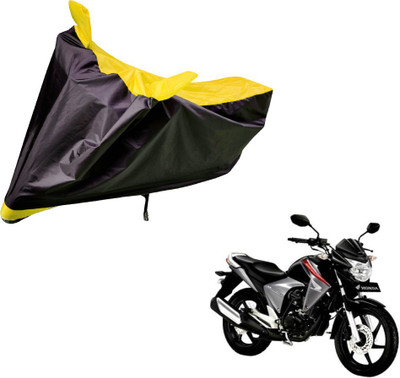 Auto Hub Two Wheeler Cover for Honda(Unicorn Dazzler, Black, Yellow)