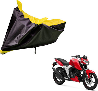 Auto Hub Two Wheeler Cover for TVS(Apache RTR 160, Black, Yellow)