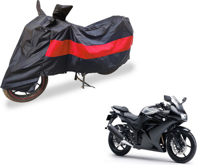 Amanzo Two Wheeler Cover for Kawasaki(Ninja 250, Black, Red)