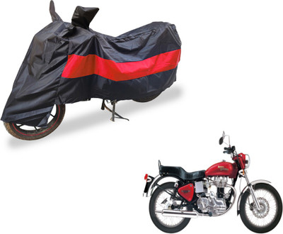 Amanzo Two Wheeler Cover for Royal Enfield(Black, Red)