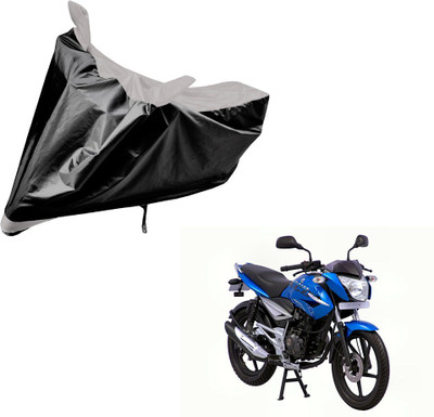 Auto Hub Two Wheeler Cover for Bajaj(XCD 125cc, Black, Silver)