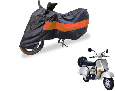 Auto Hub Two Wheeler Cover for Bajaj(Black, Orange)