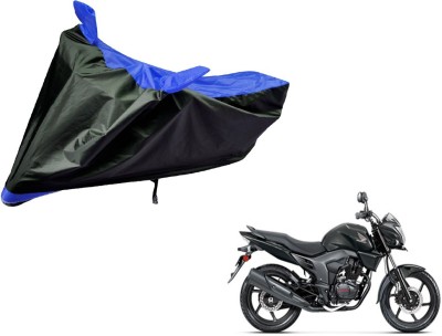 Auto Hub Two Wheeler Cover for Honda(CB Trigger, Black, Blue)