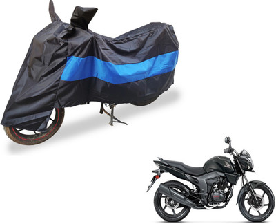 Auto Hub Two Wheeler Cover for Honda(CB Trigger, Black, Blue)