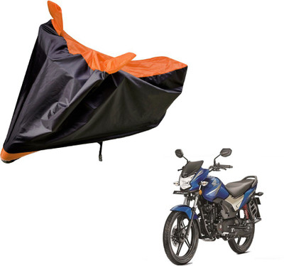 Auto Hub Two Wheeler Cover for Honda(CB Shine, Black, Orange)