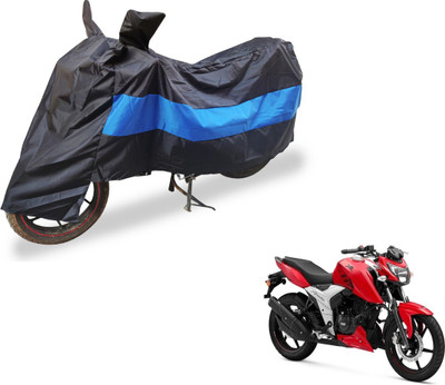 Auto Hub Two Wheeler Cover for TVS(Apache RTR 160, Black, Blue)