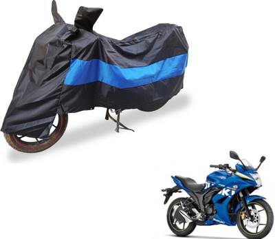 Auto Hub Two Wheeler Cover for Suzuki(Gixxer SF, Black, Blue)
