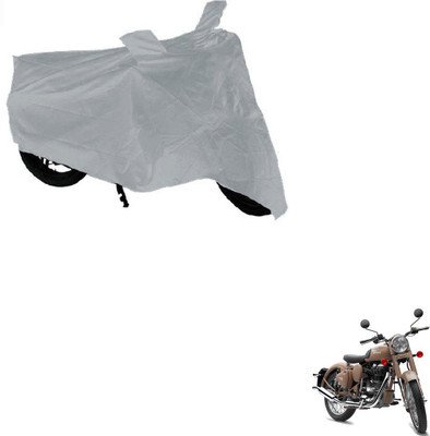 AuTO ADDiCT Waterproof Two Wheeler Cover for Royal Enfield(Classic Chrome, Silver)