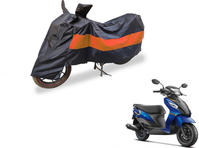 Auto Hub Two Wheeler Cover for Suzuki(Let's, Black, Orange)