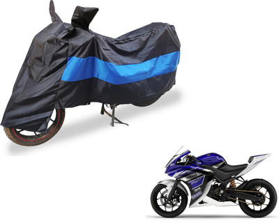 Auto Hub Two Wheeler Cover for Yamaha(YZF R25, Black, Blue)